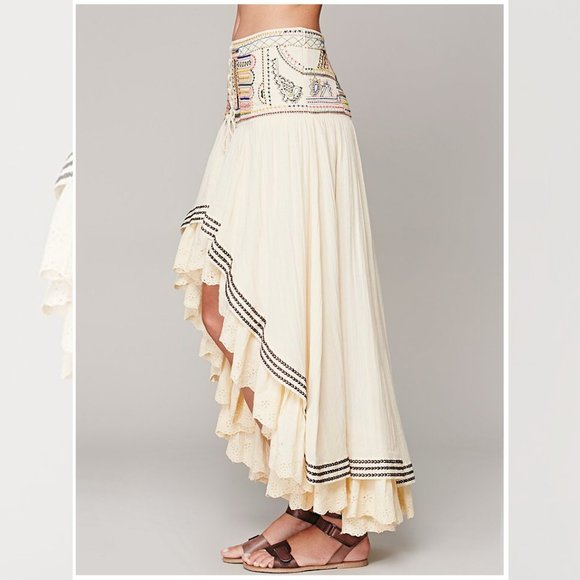 Free People !!RARE!! Rises In the East High Low Maxi Skirt - Picture 5 of 14